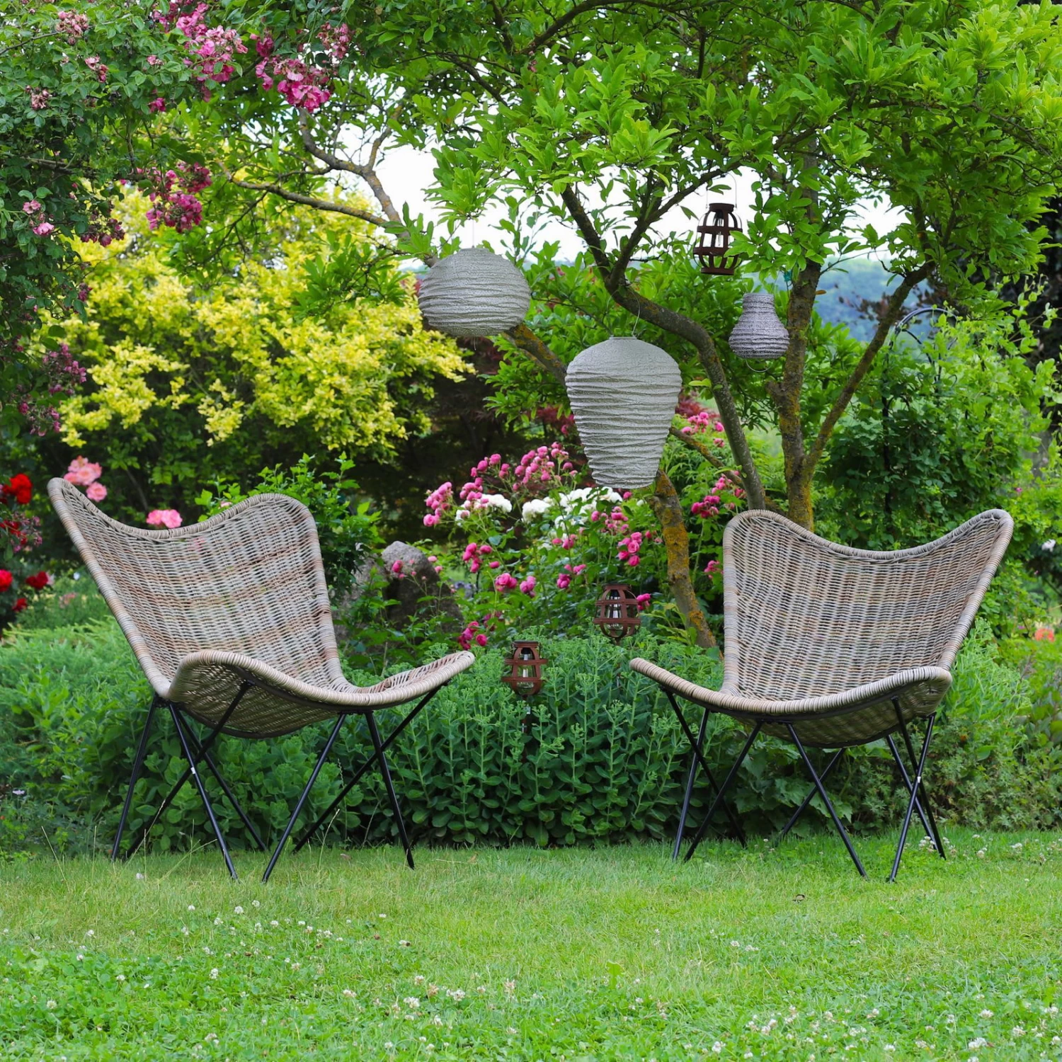 Bistro-Set 'Butterfly', 3-tlg., Braun – Bild 3