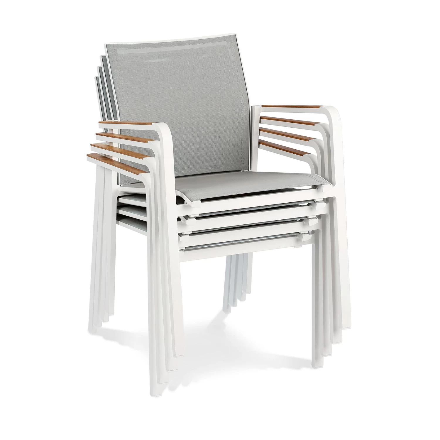 Best Stapelsessel "Paros" Mit Teak-Armlehnen, Filigran, Rostfrei, Komfortabel – Bild 2