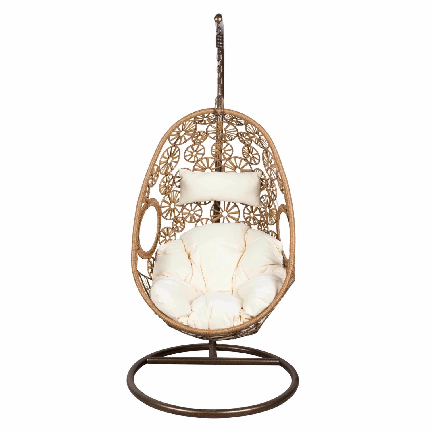 Hängesessel Rhodes, Natur, Inkl. Kissen, Handgewebt, 195 X 95 X 95 Cm – Bild 2