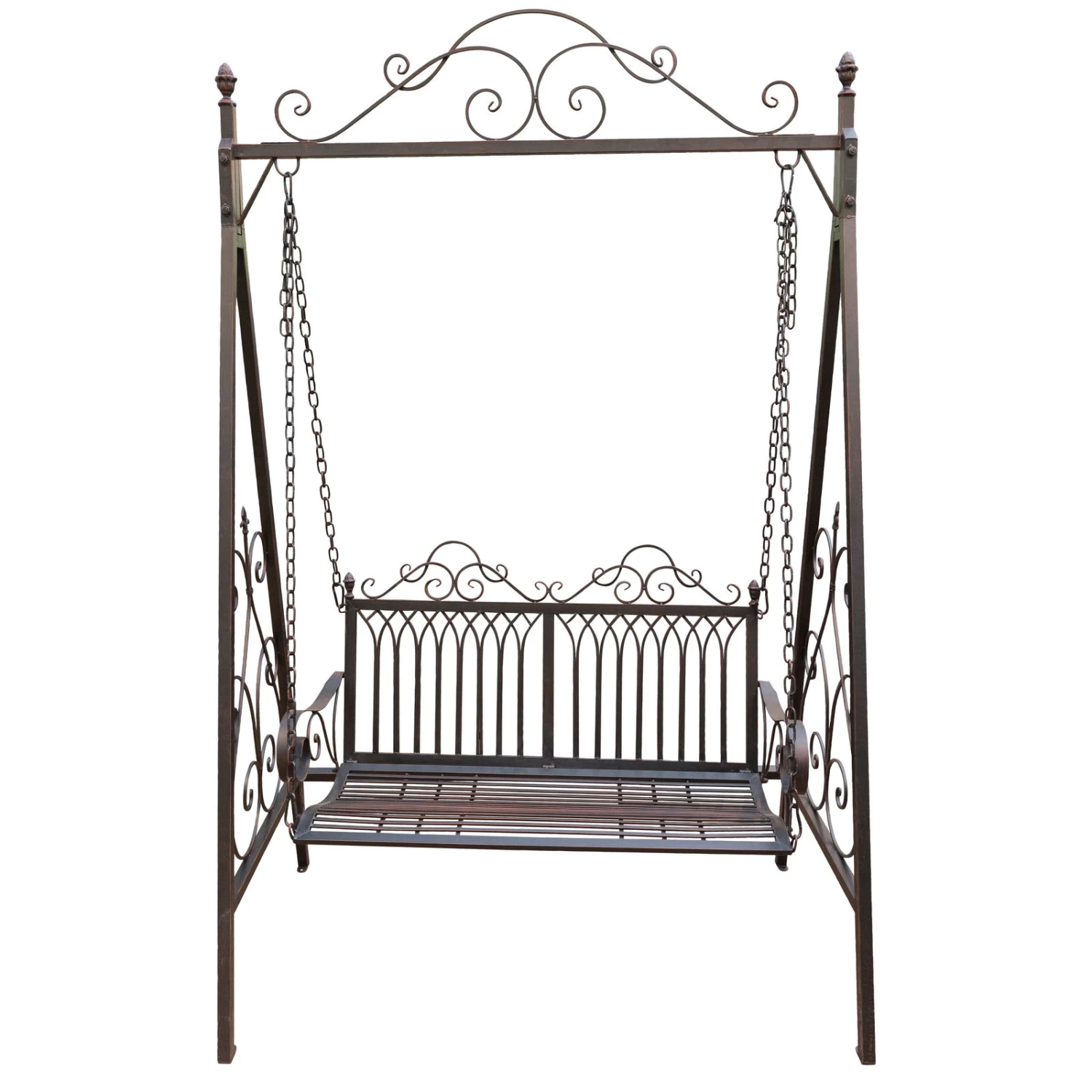 Metall-Schaukelbank Bordeaux, Braun, Ca. 89 X 150 X 231 Cm â Bild 2