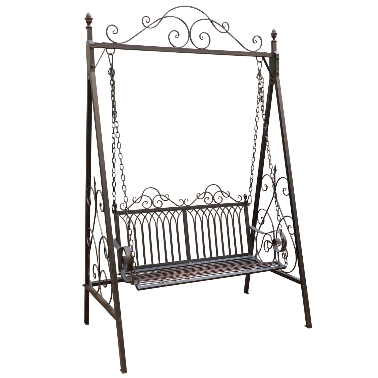 Metall-Schaukelbank Bordeaux, Braun, Ca. 89 X 150 X 231 Cm