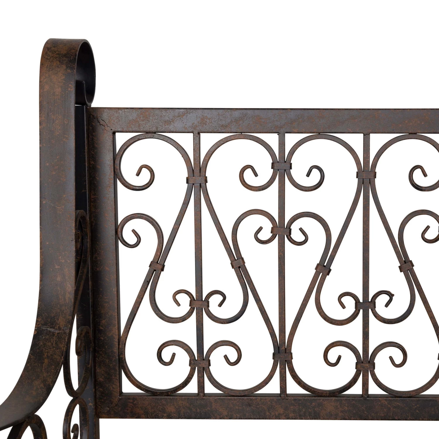 Metall-Gartenbank Bordeaux, Braun Mit Holzsitz, Ca. 91 X 59,2 X 115 Cm â Bild 3