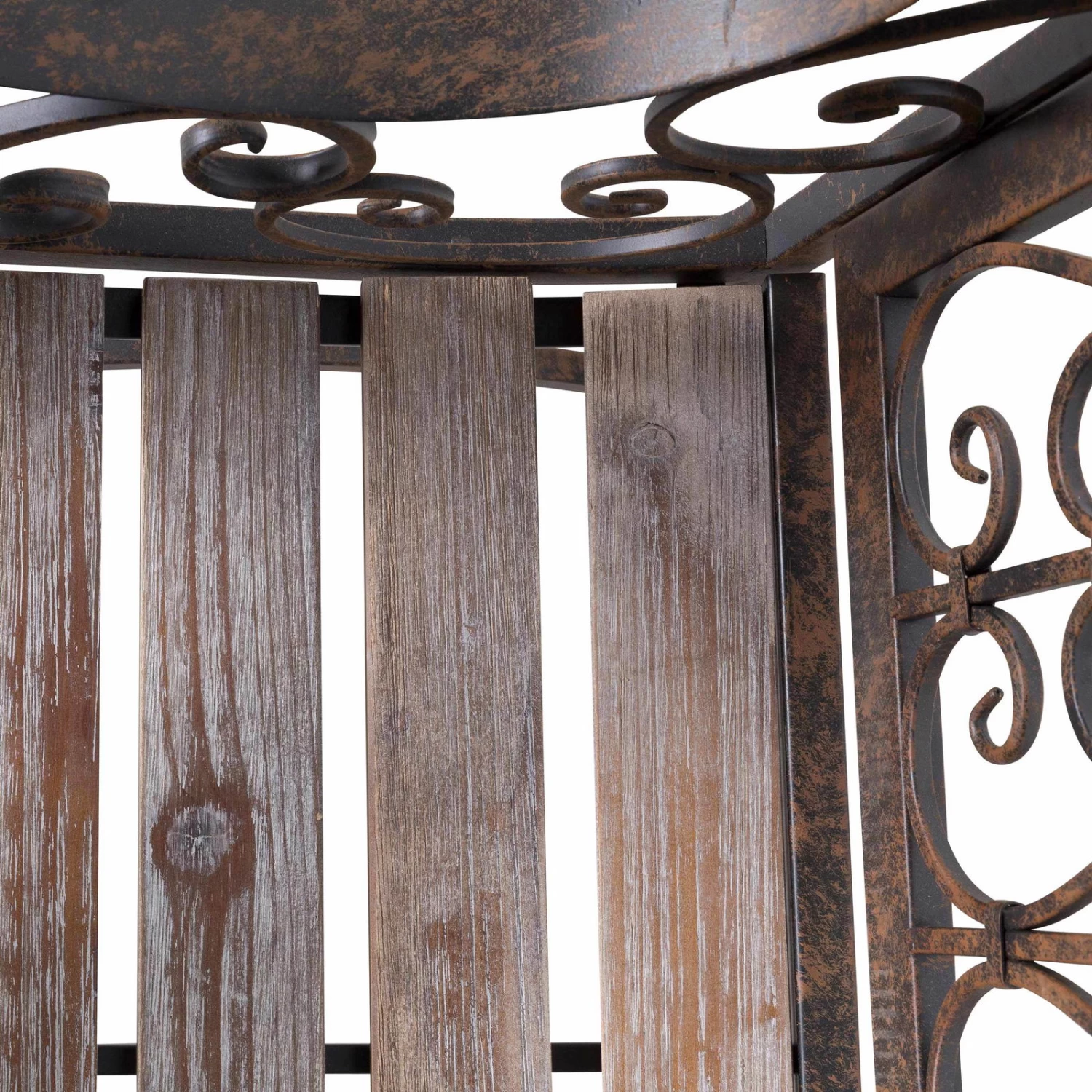 Metall-Gartenbank Bordeaux, Braun Mit Holzsitz, Ca. 91 X 59,2 X 115 Cm â Bild 2