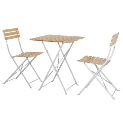 Biergartenset 'Sheffield', 3tlg., Silber/natur