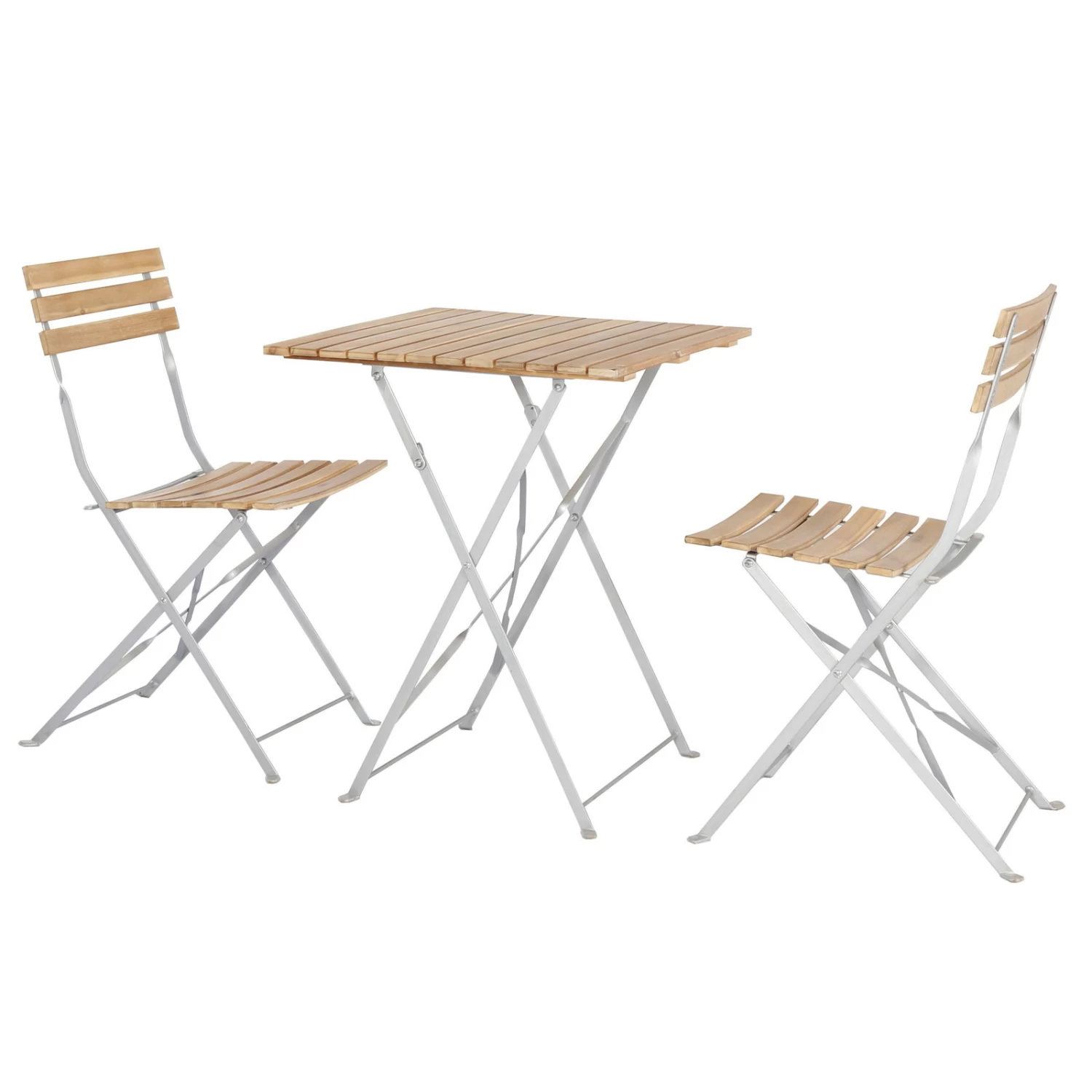 Biergartenset 'Sheffield', 3tlg., Silber/natur