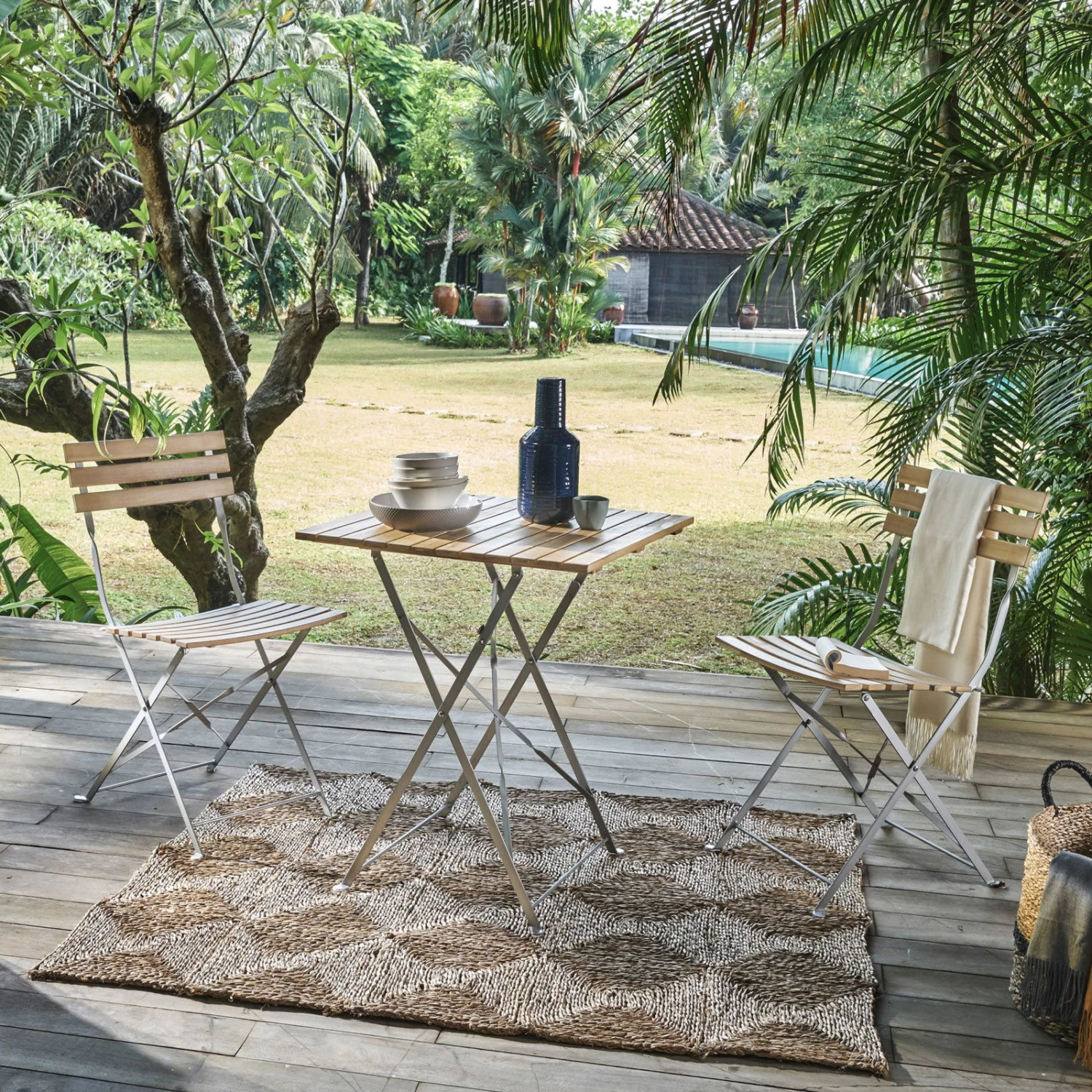 Biergartenset 'Sheffield', 3tlg., Silber/natur – Bild 2