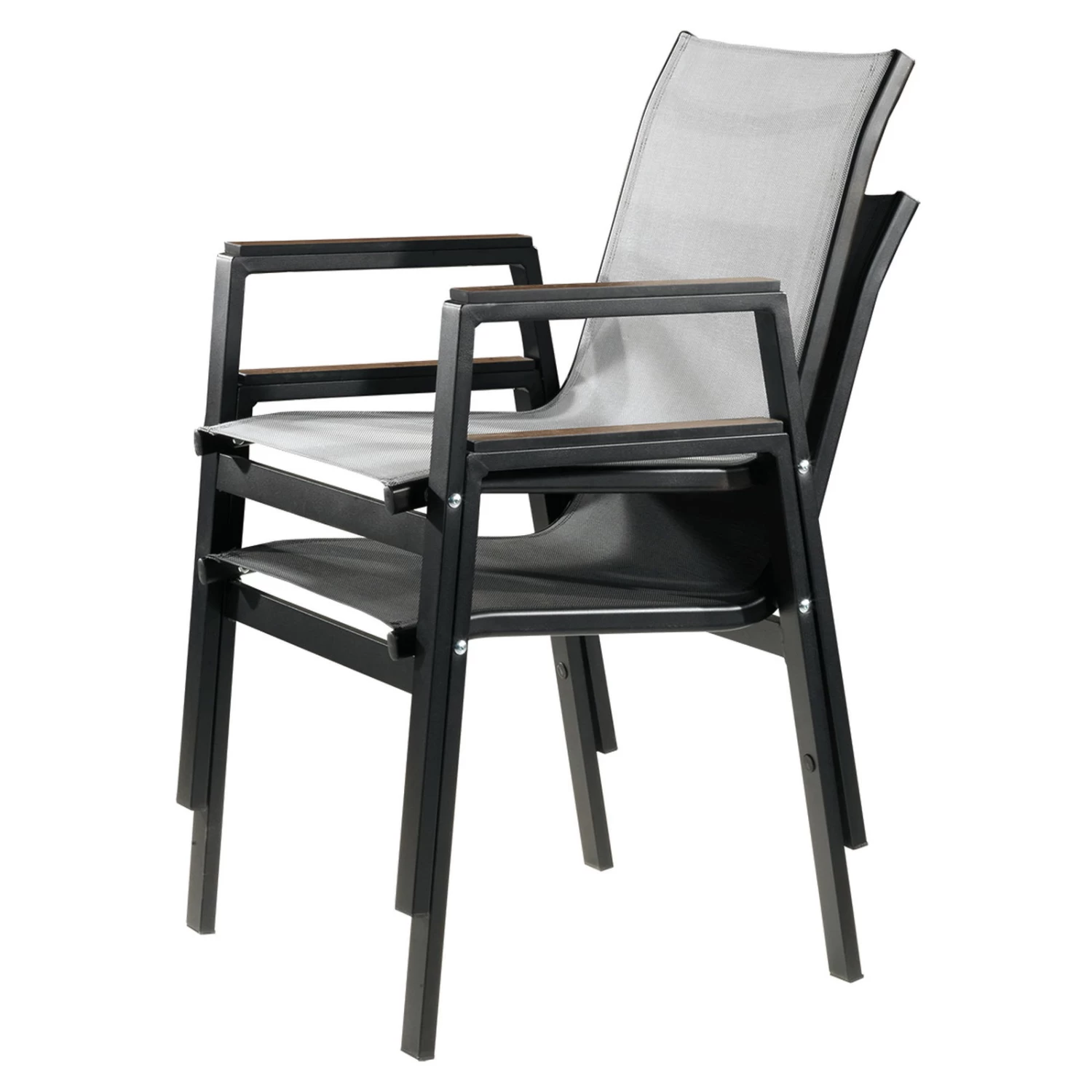 Stapelsessel, Schwarz, Grau, Ca. 86 X 66 X 56 Cm – Bild 2