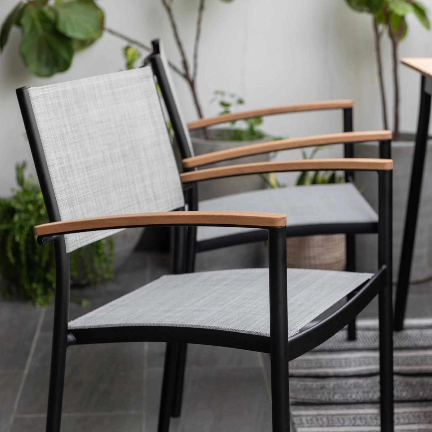 Stapelsessel 'Vera', Mattschwarz/birkengrau, Ca. 83 X 55 X 55 Cm – Bild 3