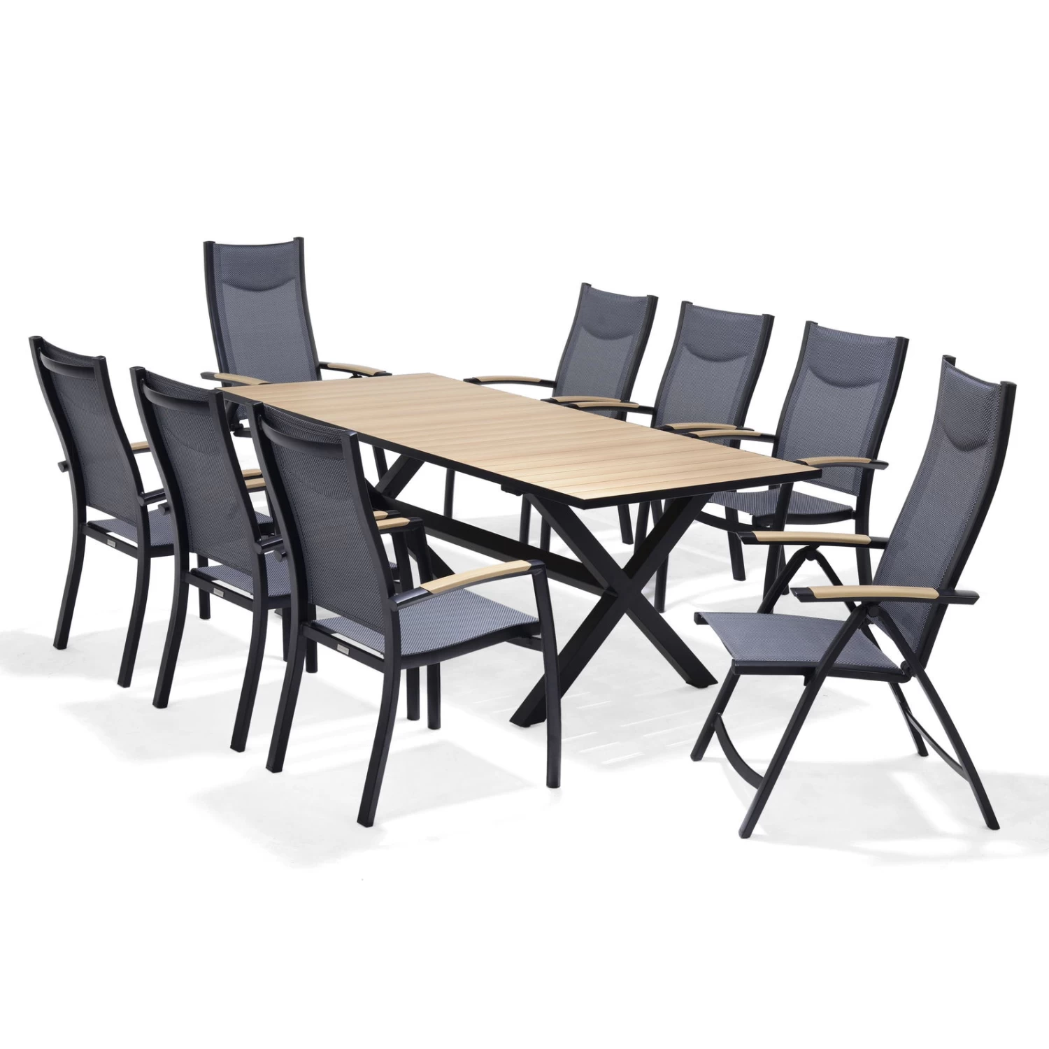 Stapelsessel 'Panama', Schwarz/grau, Ca. 100 X 65 X 62 Cm – Bild 3