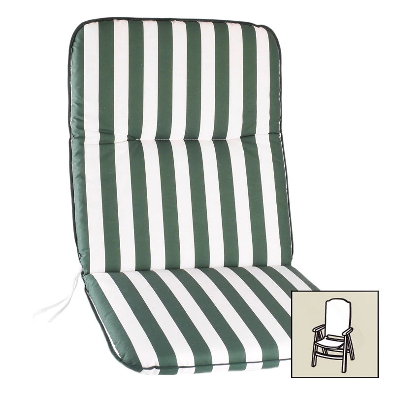 Best Hochlehnerauflage Grün/weiß, Ca. 120 X 50 X 6 Cm – Bild 3