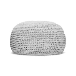 Best Pouf 'Ronda', Light Grey, Ca. 55 X 55 X 41 Cm