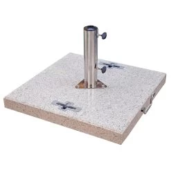 Doppler Schirmständer, Granit, 4 Rollen, Zuggriff, 90 Kg.