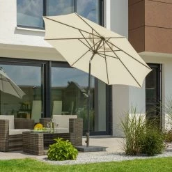 Mittelstockschirm 'Harlem', Ø Ca. 270 Cm, Natur