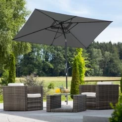 Mittelstockschirm 'Tunis', Ca. 270 X 150 Cm