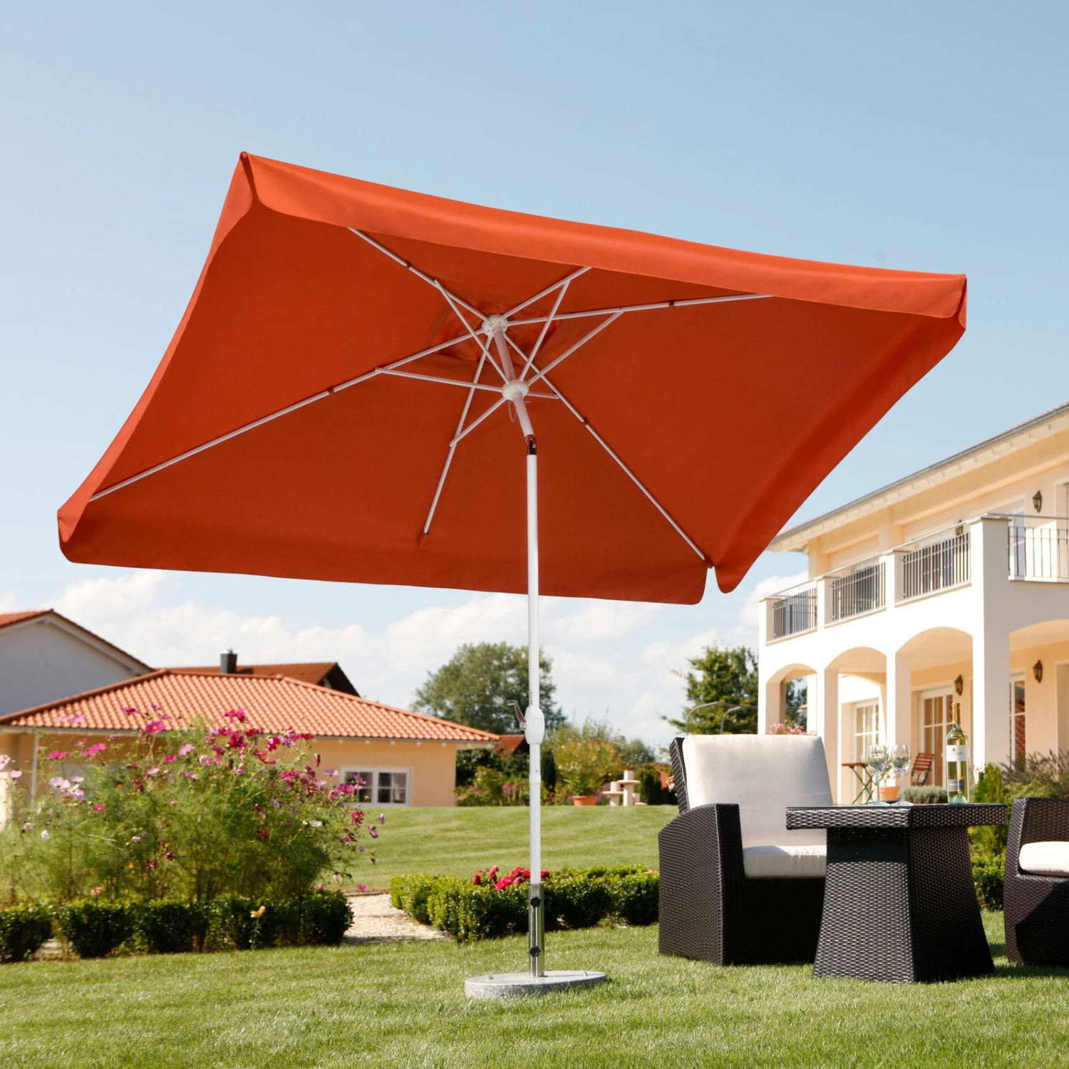 Mittelstockschirm 'Oslo', Terrakotta, Ca. 300 X 200 Cm