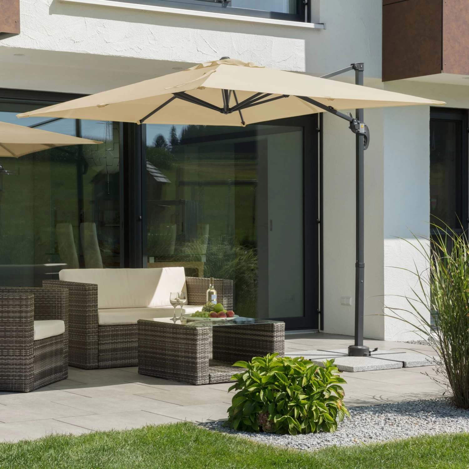 Pendelschirm 'Rhodos Junior', Ca 230 X 230 Cm, Natur – Bild 9