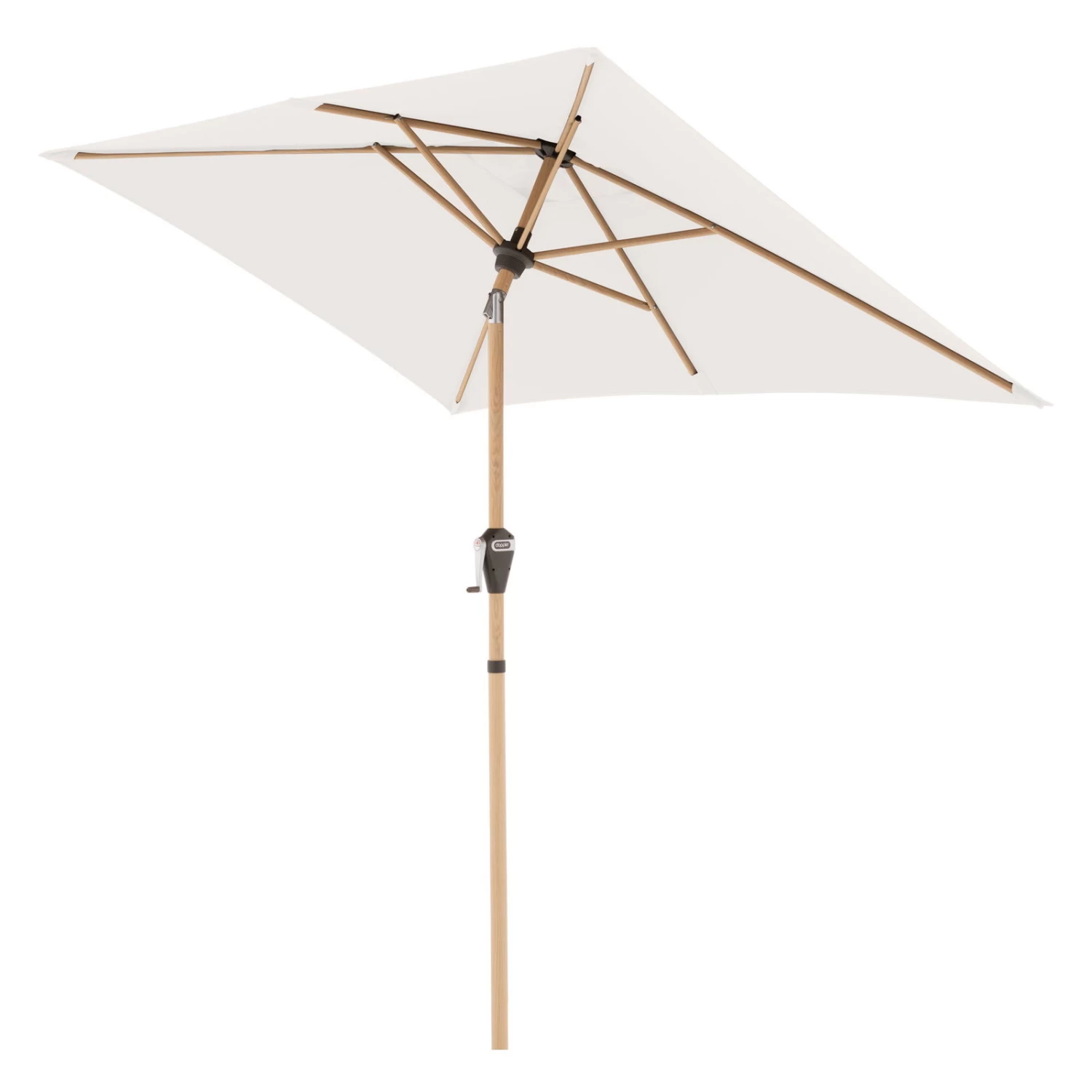 Doppler Kurbelschirm 'Alu-Wood Ultra', Ca. 210 X 140 Cm, Natur – Bild 2