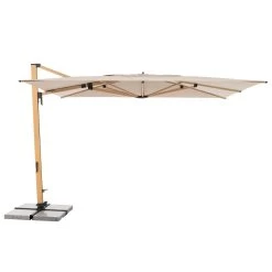 Doppler Pendelschirm 'Alu-Wood XL LED Ultra', Ca. 400 X 300 Cm, Natur