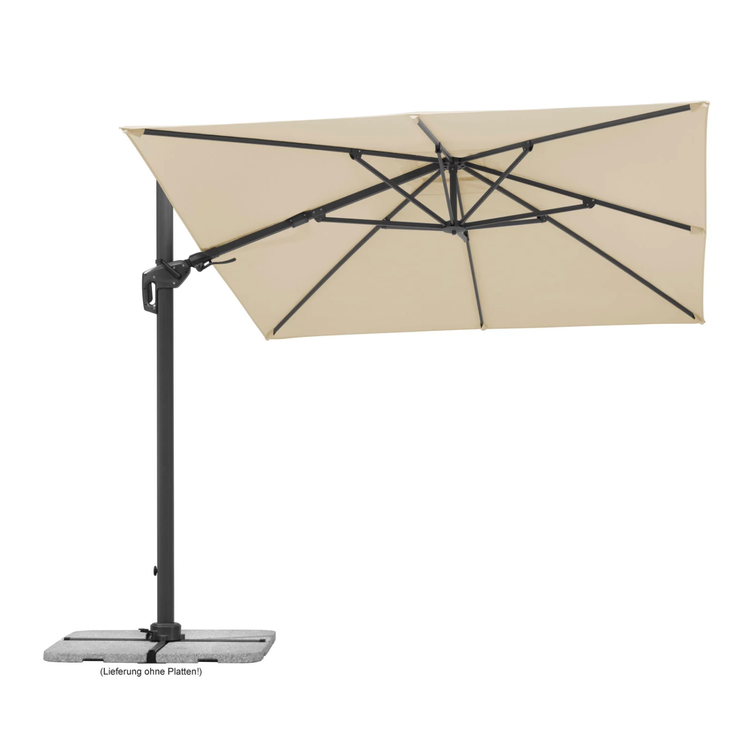 Sonnenschirm 'Rhodos Twist', 350 X 260 Cm, Natur â Bild 11