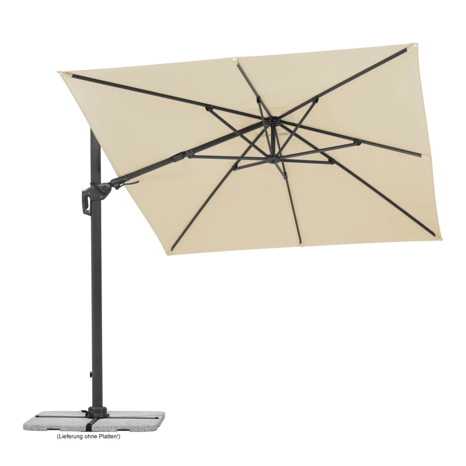 Sonnenschirm 'Rhodos Twist', 350 X 260 Cm, Natur â Bild 10