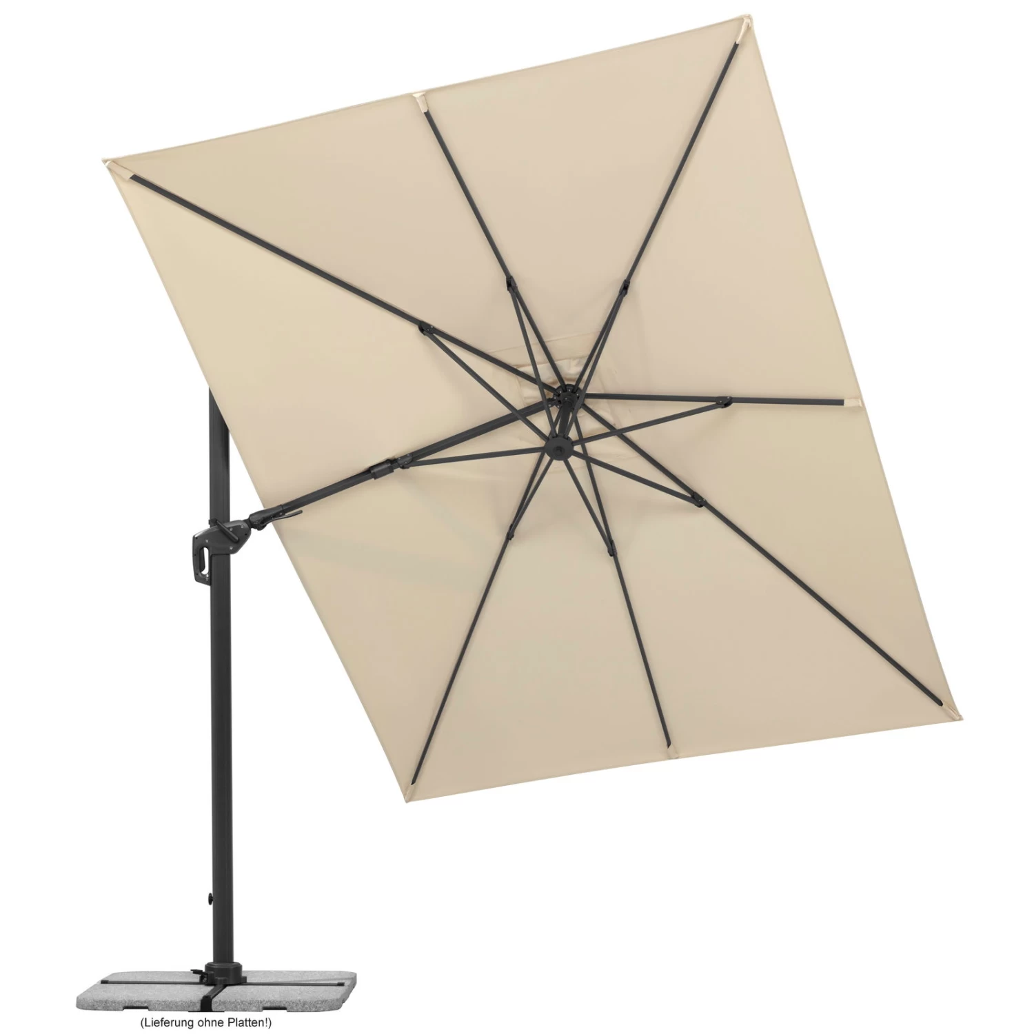 Sonnenschirm 'Rhodos Twist', 350 X 260 Cm, Natur â Bild 9