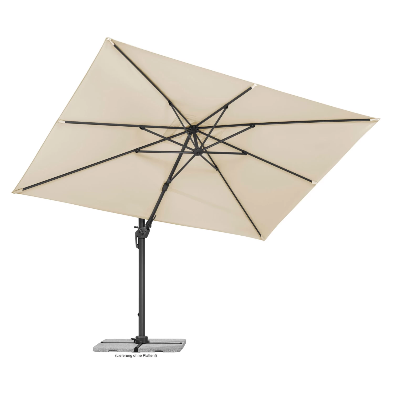 Sonnenschirm 'Rhodos Twist', 350 X 260 Cm, Natur â Bild 8