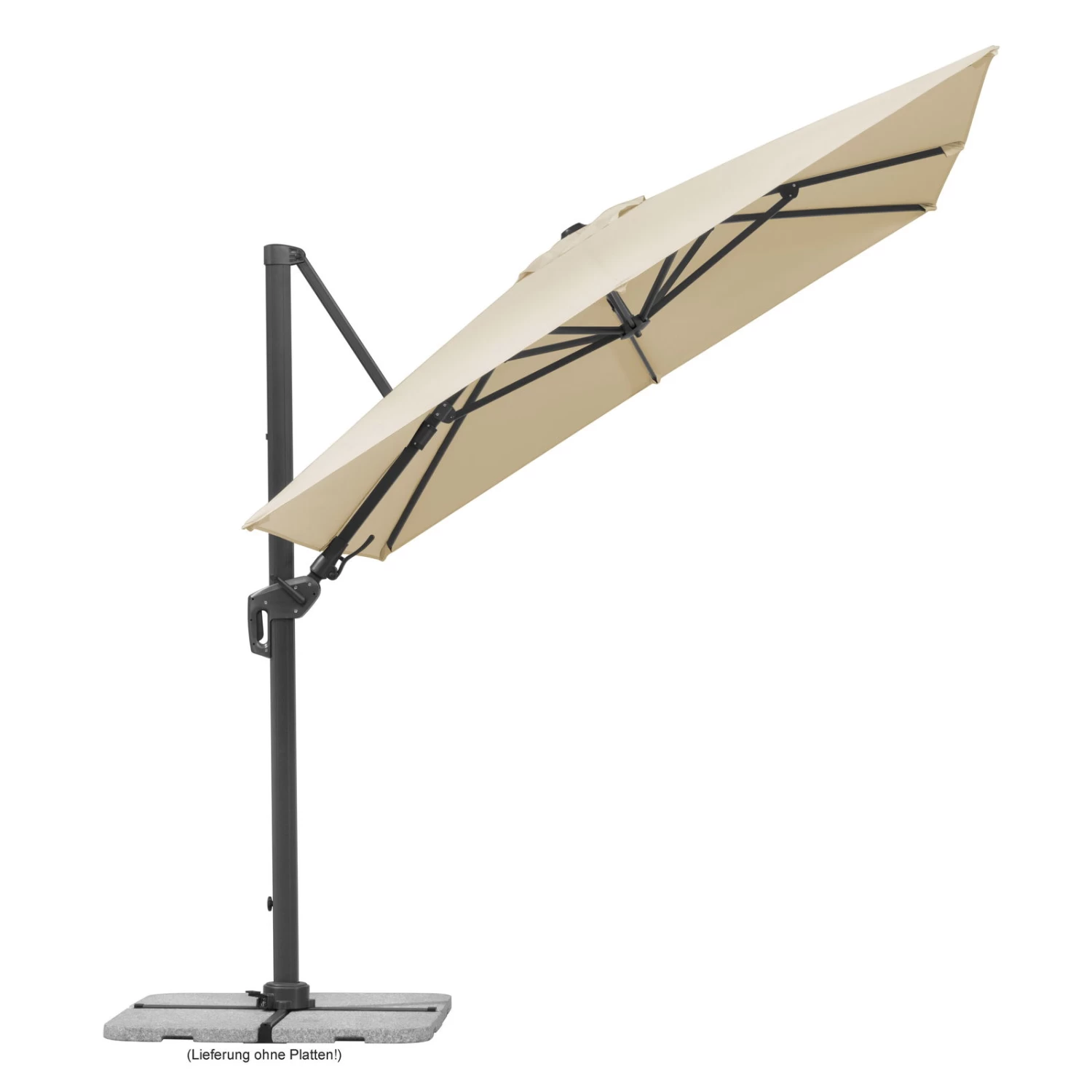 Sonnenschirm 'Rhodos Twist', 350 X 260 Cm, Natur â Bild 2