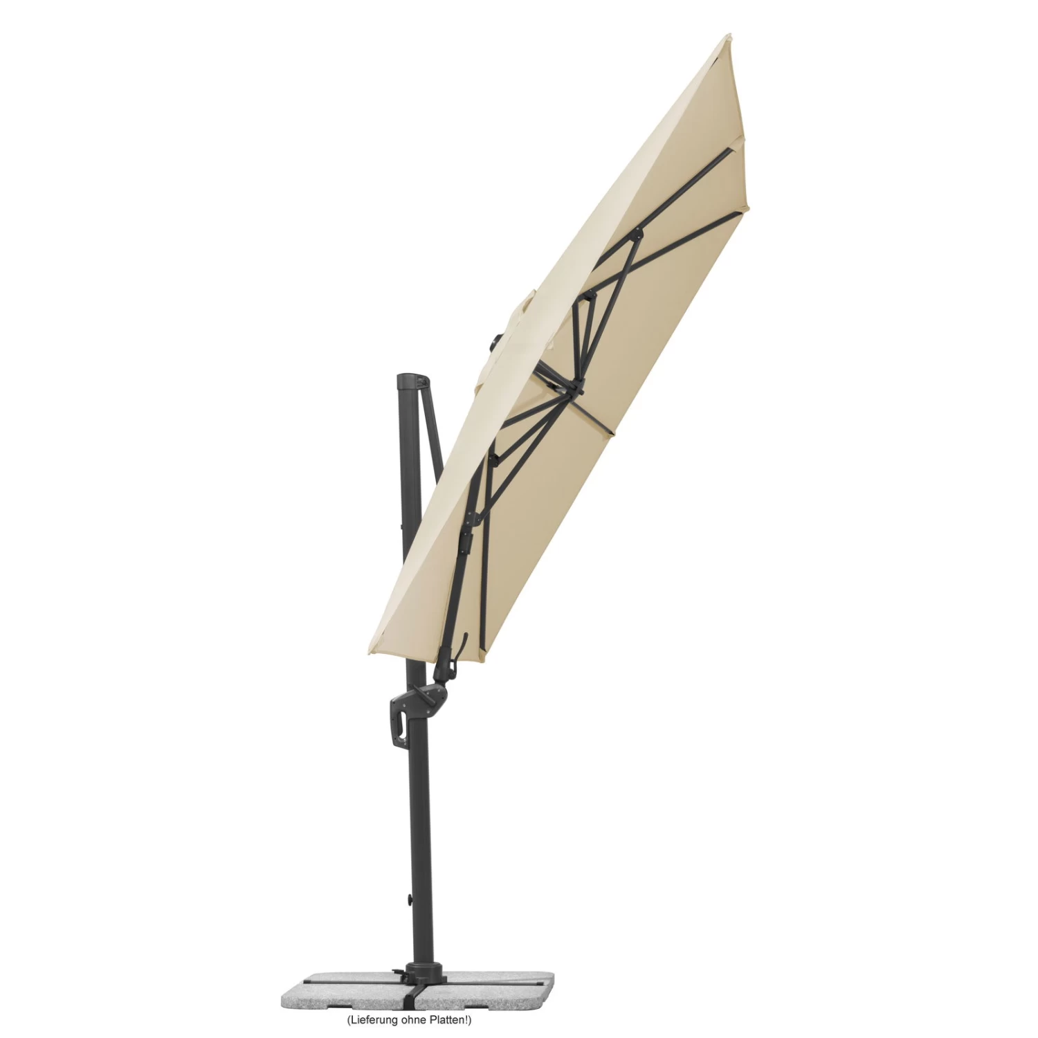 Sonnenschirm 'Rhodos Twist', 350 X 260 Cm, Natur â Bild 3