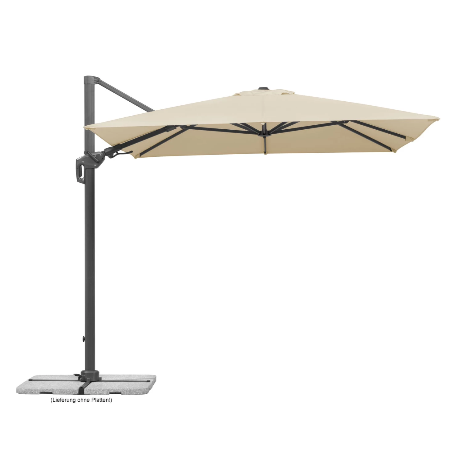 Sonnenschirm 'Rhodos Twist', 350 X 260 Cm, Natur â Bild 4