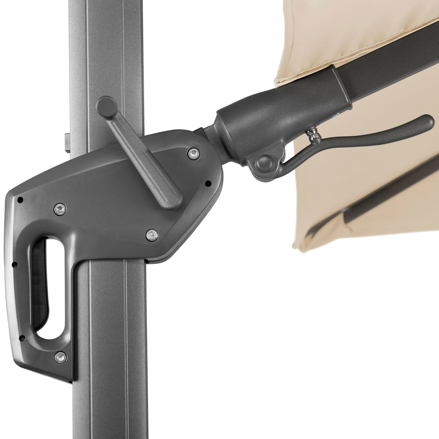 Sonnenschirm 'Rhodos Twist', 350 X 260 Cm, Natur â Bild 6