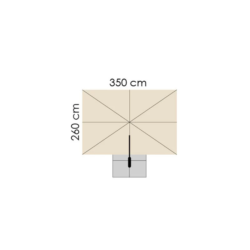 Sonnenschirm 'Rhodos Twist', 350 X 260 Cm, Natur â Bild 15
