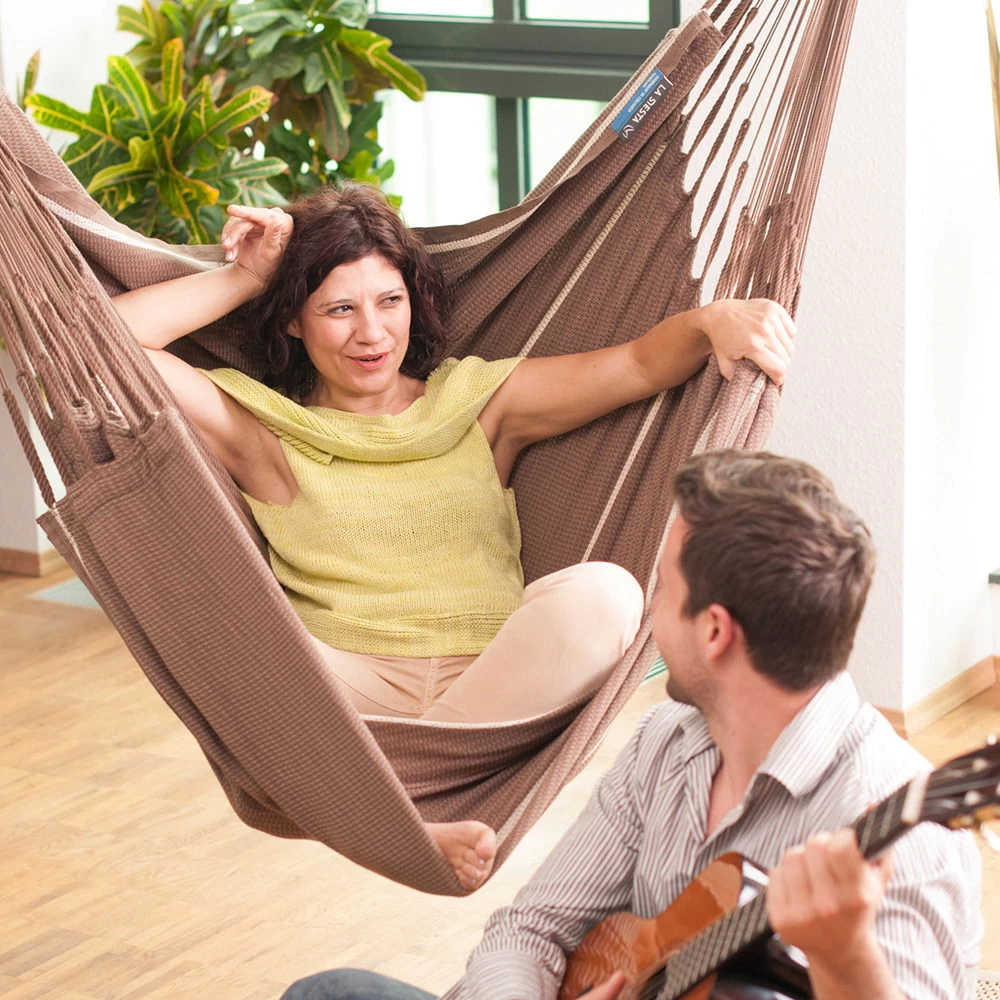 LA SIESTA Hängestuhl Lounger Habana Chocolate, Aus Bio-Baumwolle – Bild 6