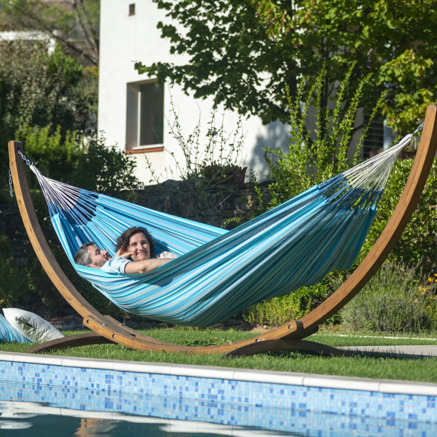 LA SIESTA Hängematte 'Modesta', Azure, Doppel - L 350 X B 160 Cm – Bild 3